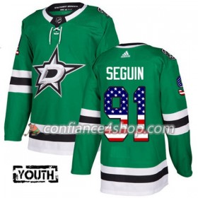 Adidas Maillot de Hockey Dallas Stars Tyler Seguin 91 2017-2018 Kelly Vert USA Flag Fashion Authentic - Enfant
